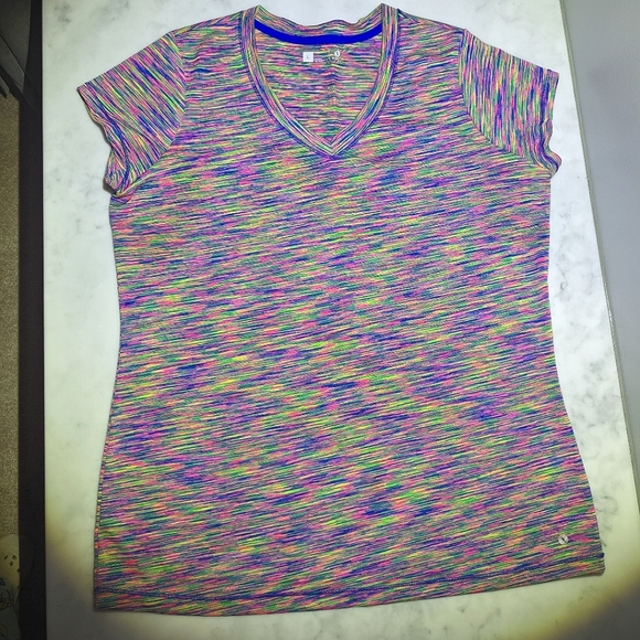 Xersion Multi Color Dri- Fit T-shirt / Quick Dri Top/ Xersion Semi Fitted V-neck - Picture 1 of 6